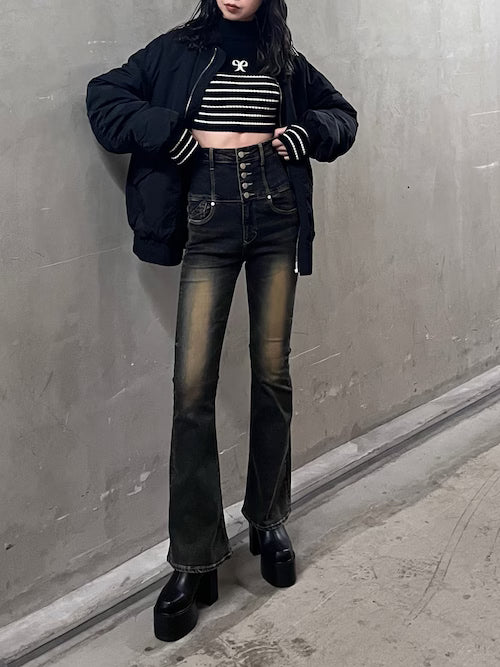 EMODA マキシハイウエストフレアパギンス