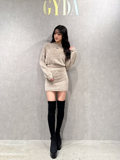 GYDA プレートシャギーニットトップス