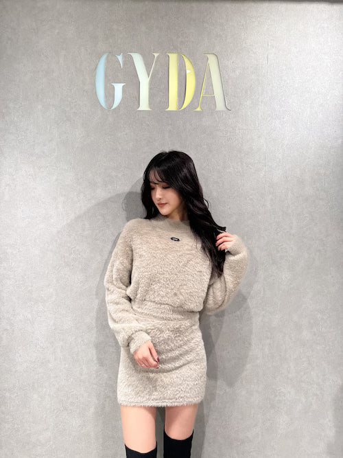 GYDA プレートシャギーニットトップス