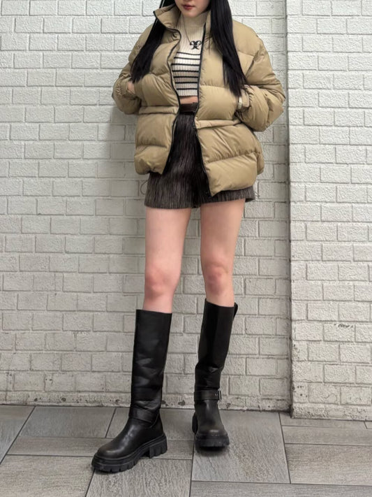 EMODA ハイネッククロップロゴニット