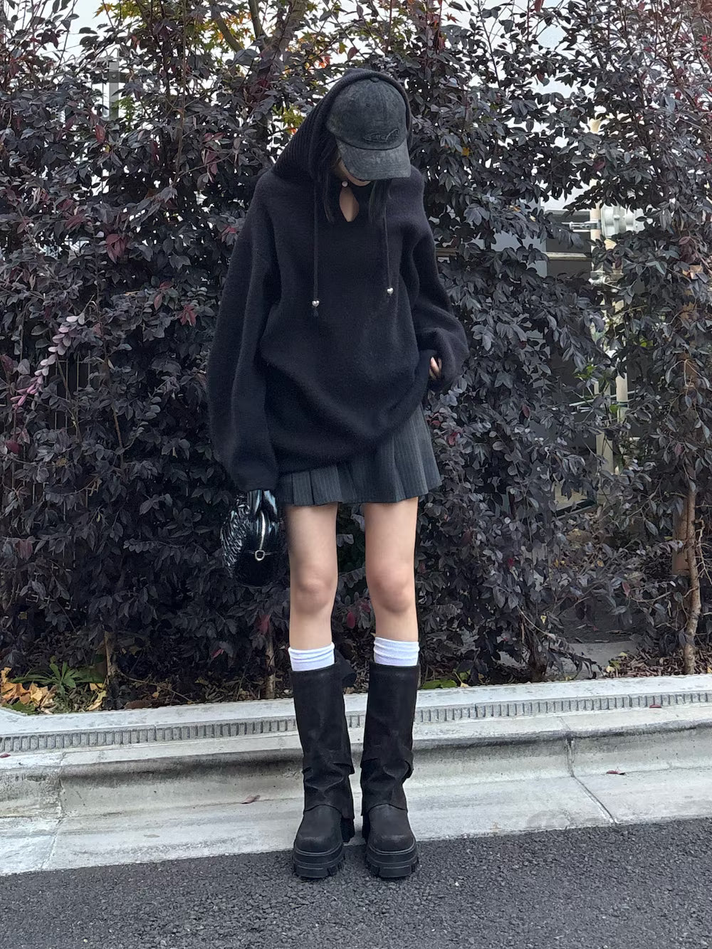 EMODA ワイドフードルーズニット