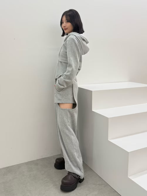 MURUA サイドカットストレートスウェットパンツ