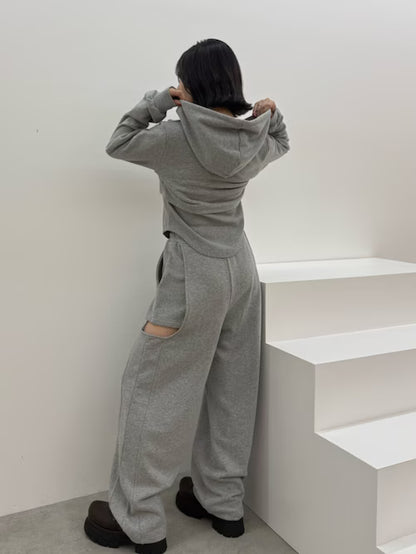 MURUA サイドカットストレートスウェットパンツ