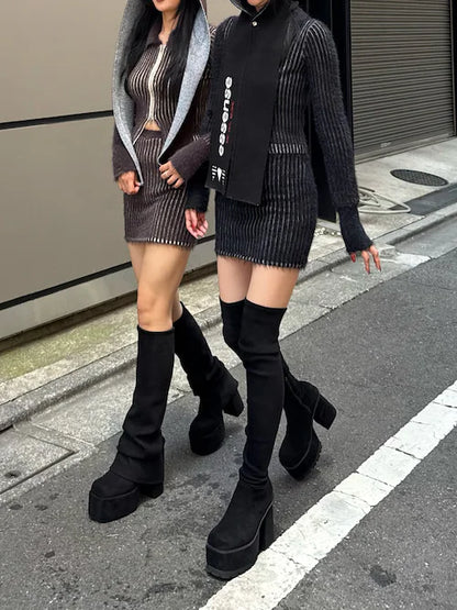 EMODA シャギープレーティングジップトップス