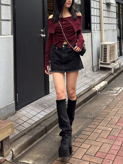 EMODA ボックスミニスカート