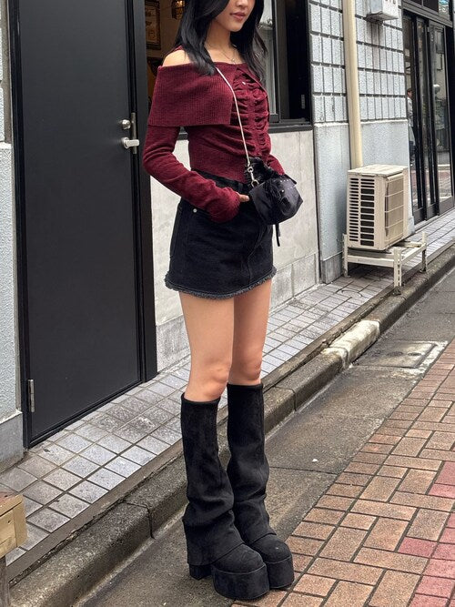 EMODA ボックスミニスカート