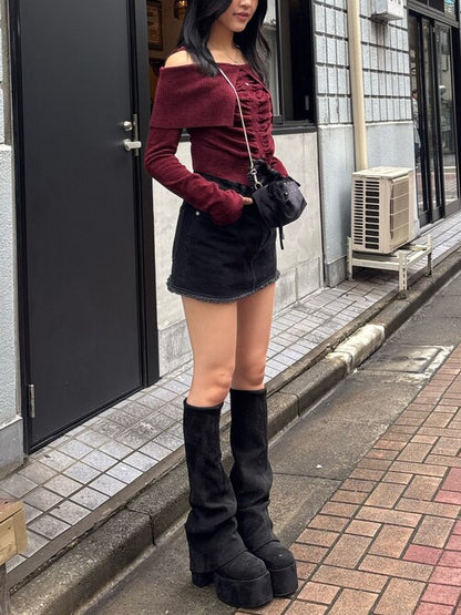 EMODA ボックスミニスカート