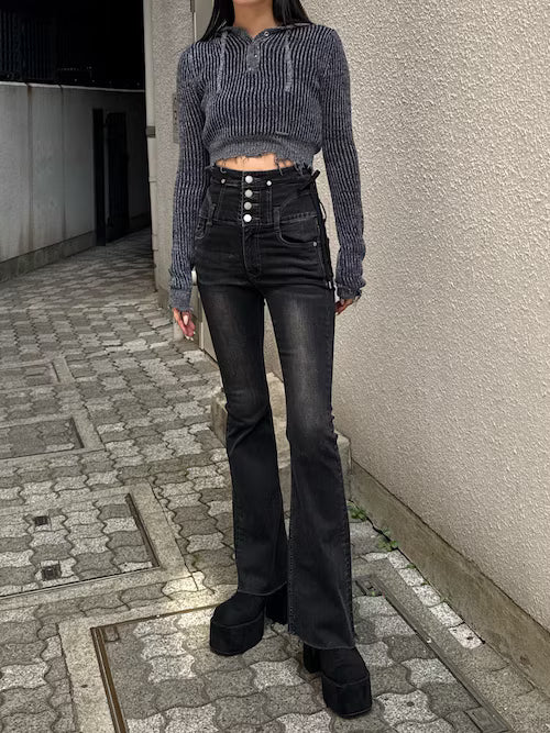 EMODA ダメージニットフーディ