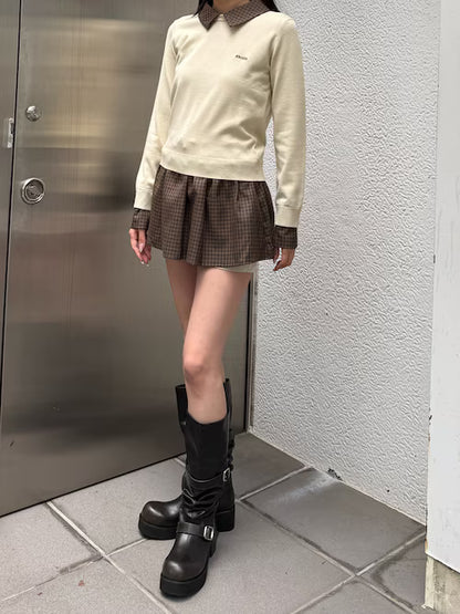 EMODA レイヤードシャツニット