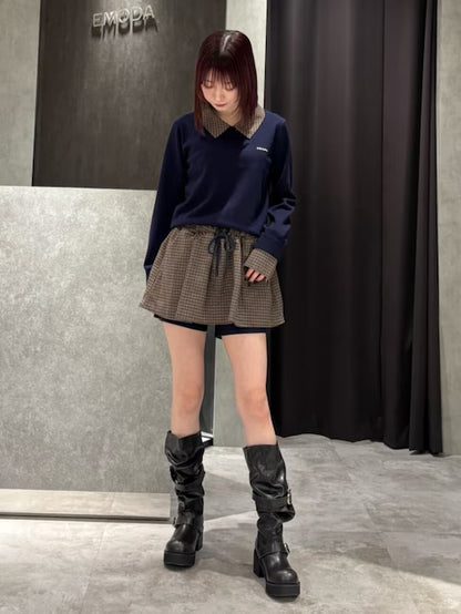 EMODA レイヤードシャツニット