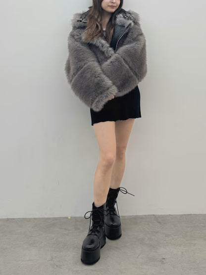 MURUA リバーシブルショートフェイクムートンブルゾン