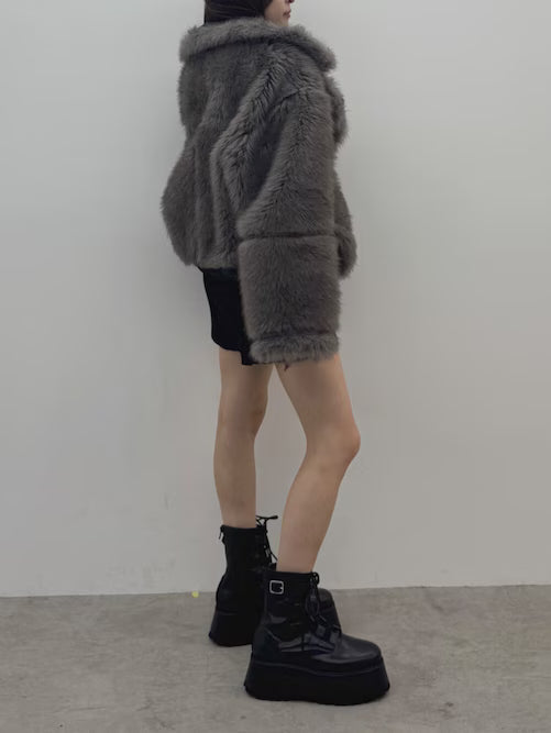MURUA リバーシブルショートフェイクムートンブルゾン