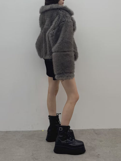 MURUA リバーシブルショートフェイクムートンブルゾン