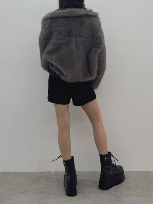 MURUA リバーシブルショートフェイクムートンブルゾン
