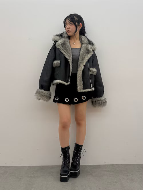 EVRIS リバーシブルフェイクファーブルゾン
