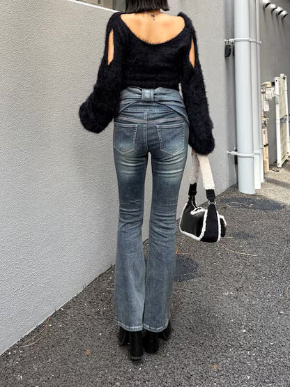 EMODA ショルダースキンクロップ2WAYニット