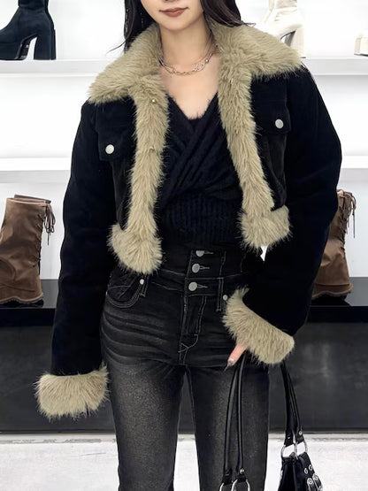 EMODA FAUXファードッキングショートジャケット
