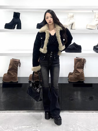 EMODA FAUXファードッキングショートジャケット