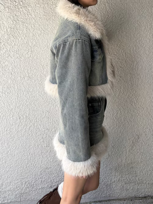 EMODA FAUXファードッキングショートジャケット