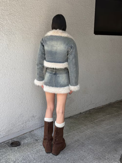 EMODA FAUXファードッキングショートジャケット