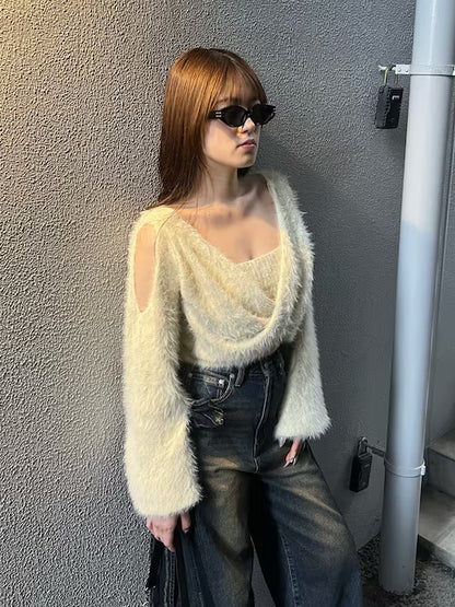 EMODA ショルダースキンクロップ2WAYニット