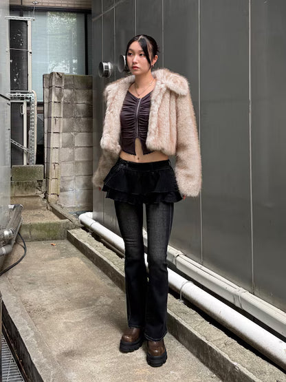 EMODA FUUX ファーショートブルゾン