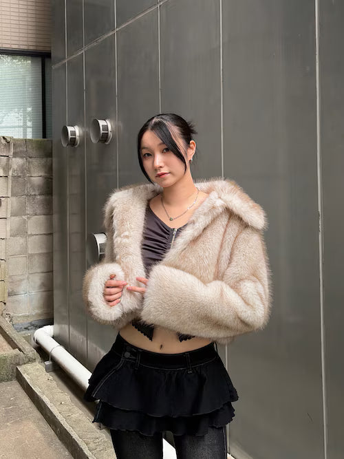 EMODA FUUX ファーショートブルゾン