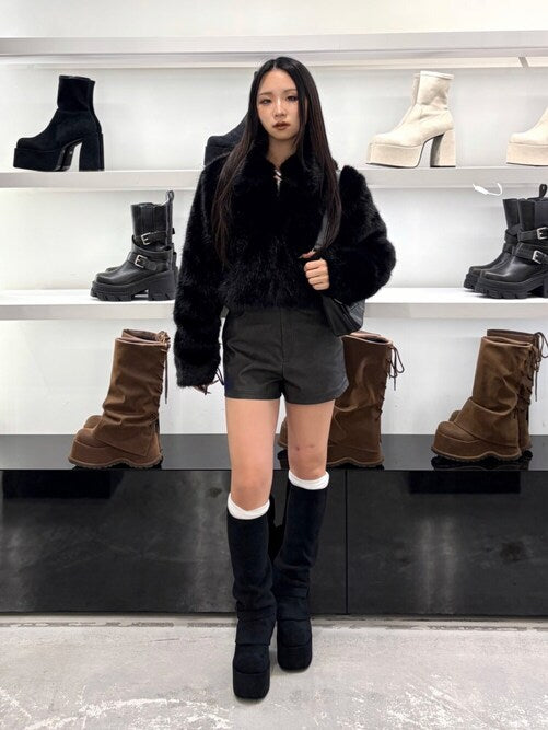 EMODA FUUX ファーショートブルゾン