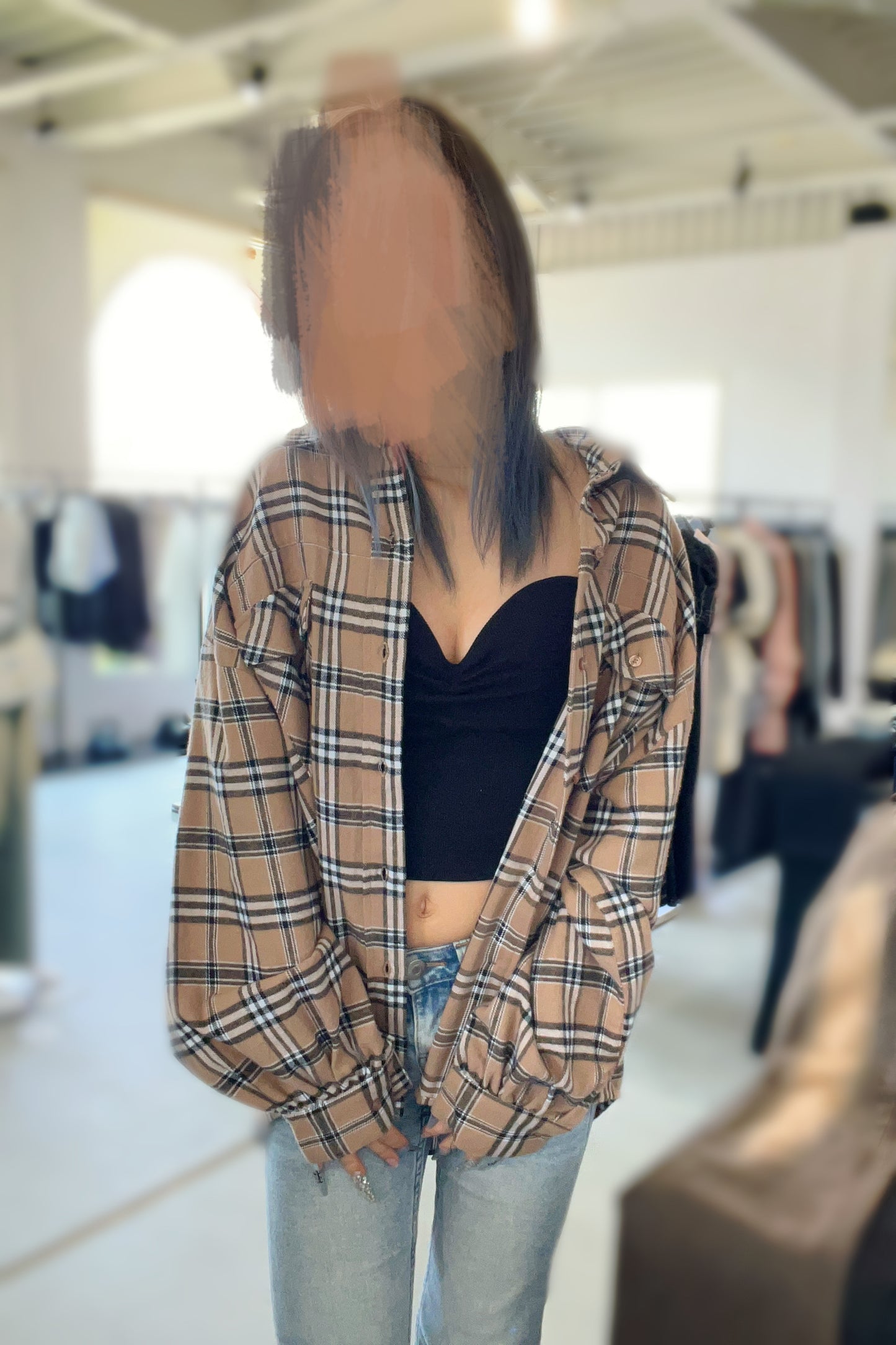 GYDAドロップショルダーCHE CK　SH