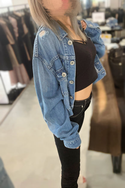 GYDA リヨセルダメージショートデニムＧジャン