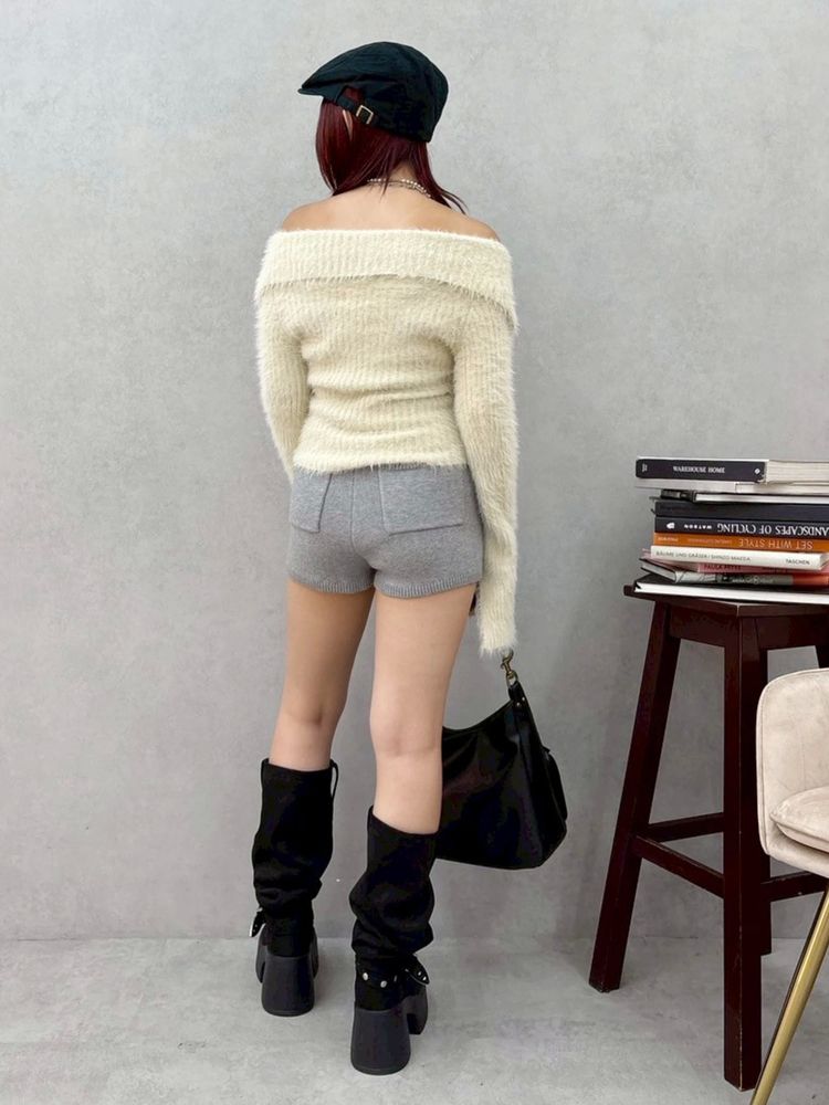 EVRIS ハイゲージニットショートパンツ
