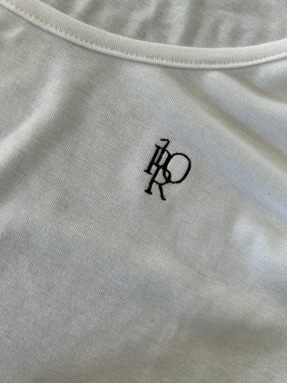 CROCHU スクエアネックロゴクロップT