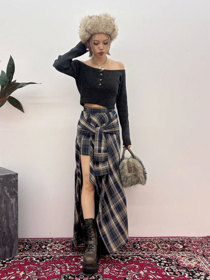 EVRIS モールオフショルニットトップス