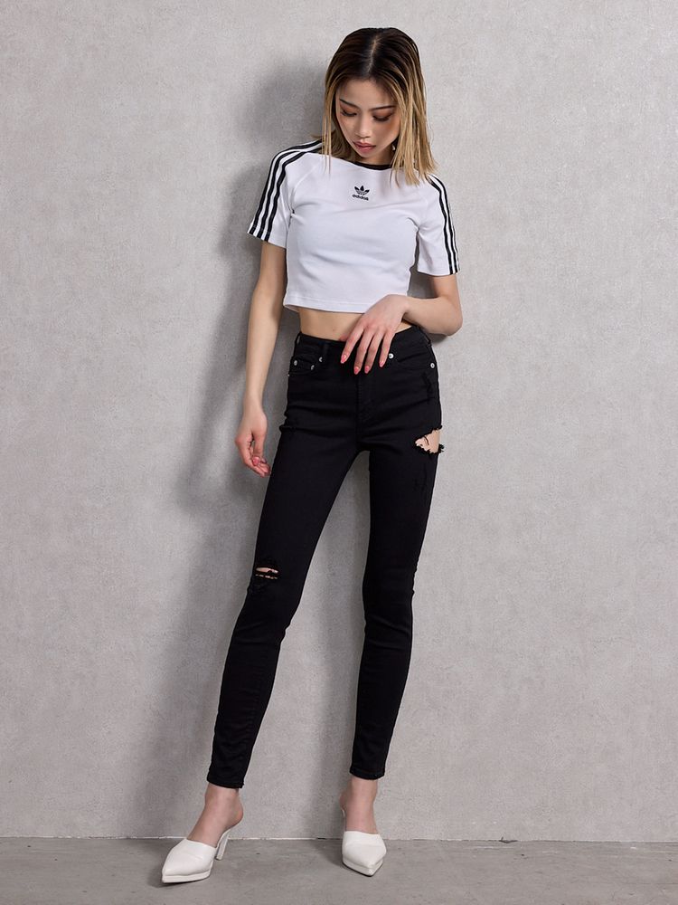 GYDA ミドルウエスト SIDE RIPPEDカラースキニーパンツ