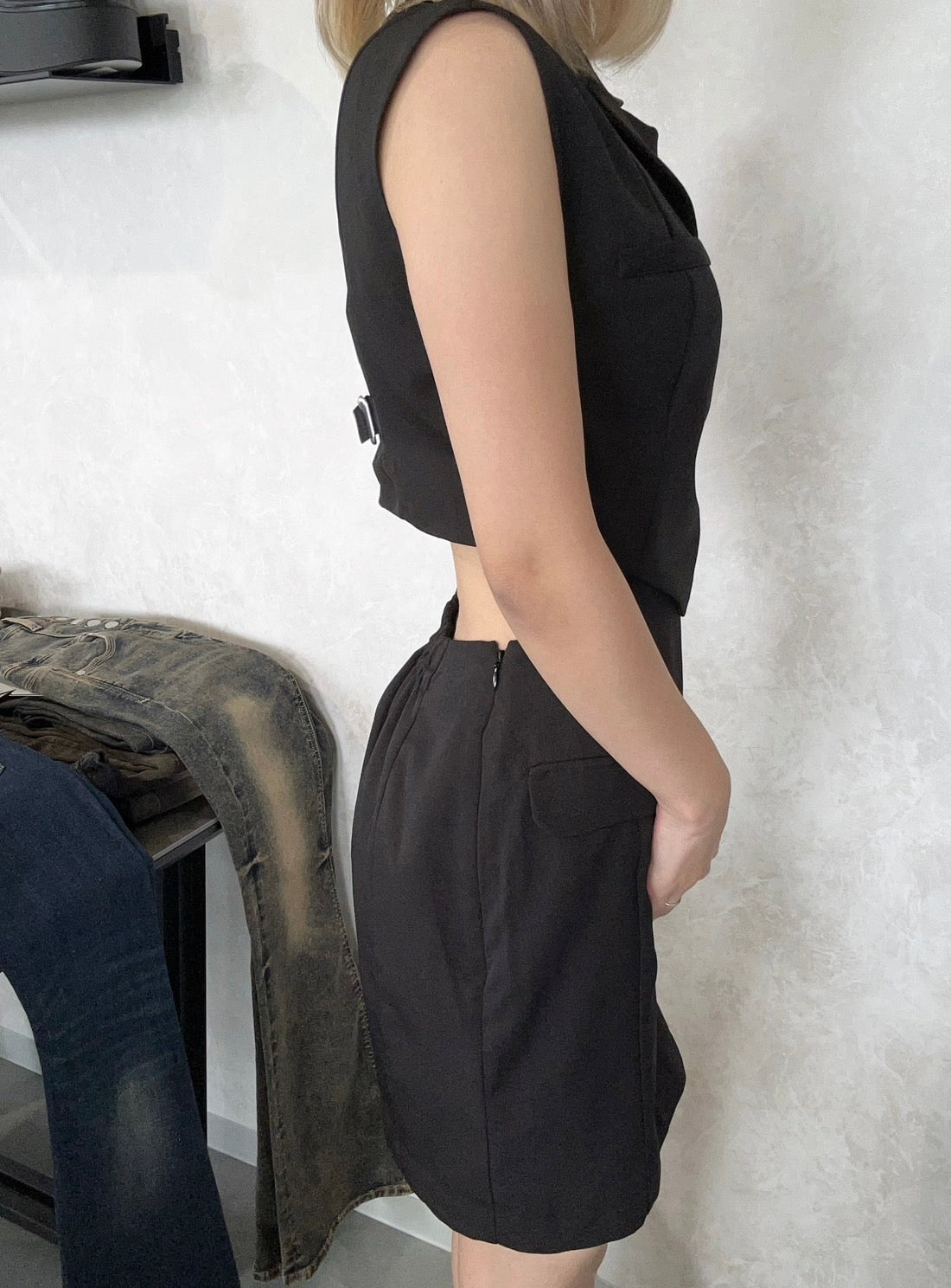 MURUA マニッシュベストミニワンピース