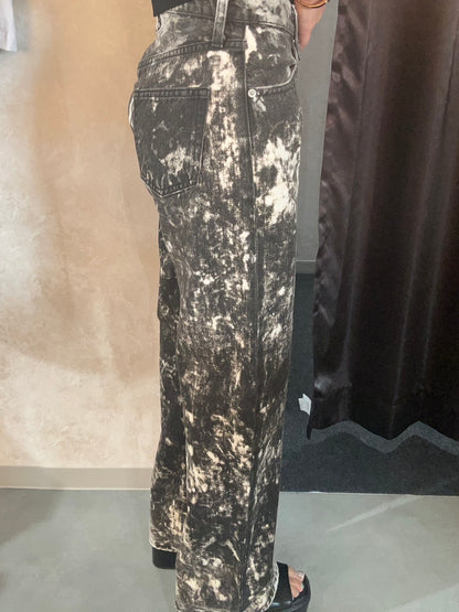GYDA ハイウエスト Tie Dyeワイドデニムパンツ