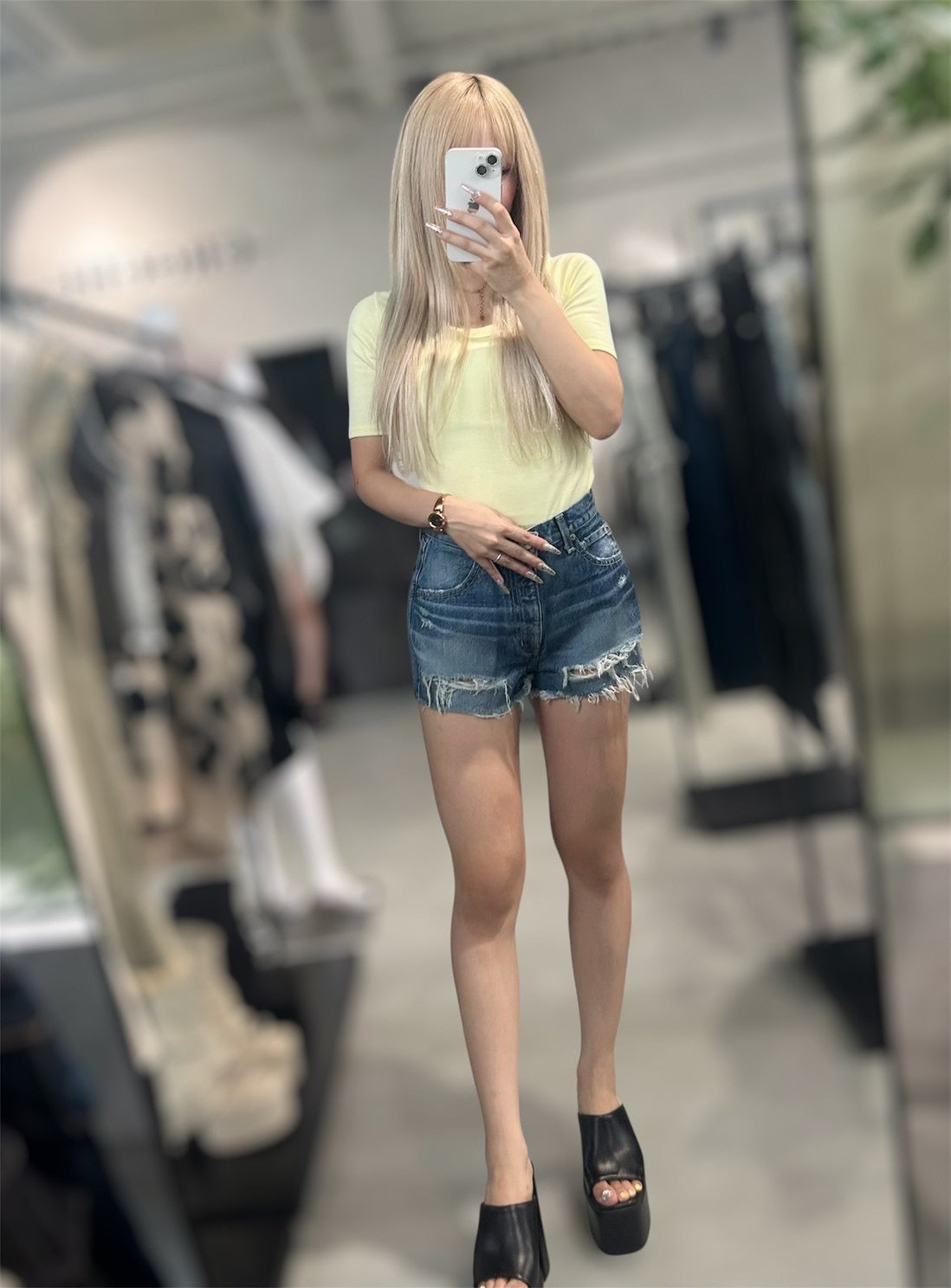 CROCHU カットフィットUネックTシャツ