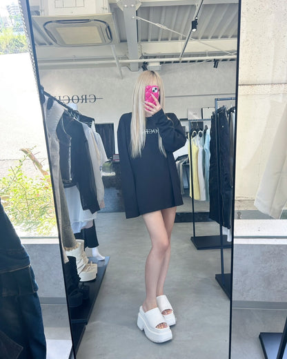 CROCHU ユニセックスBACKプリントロンT