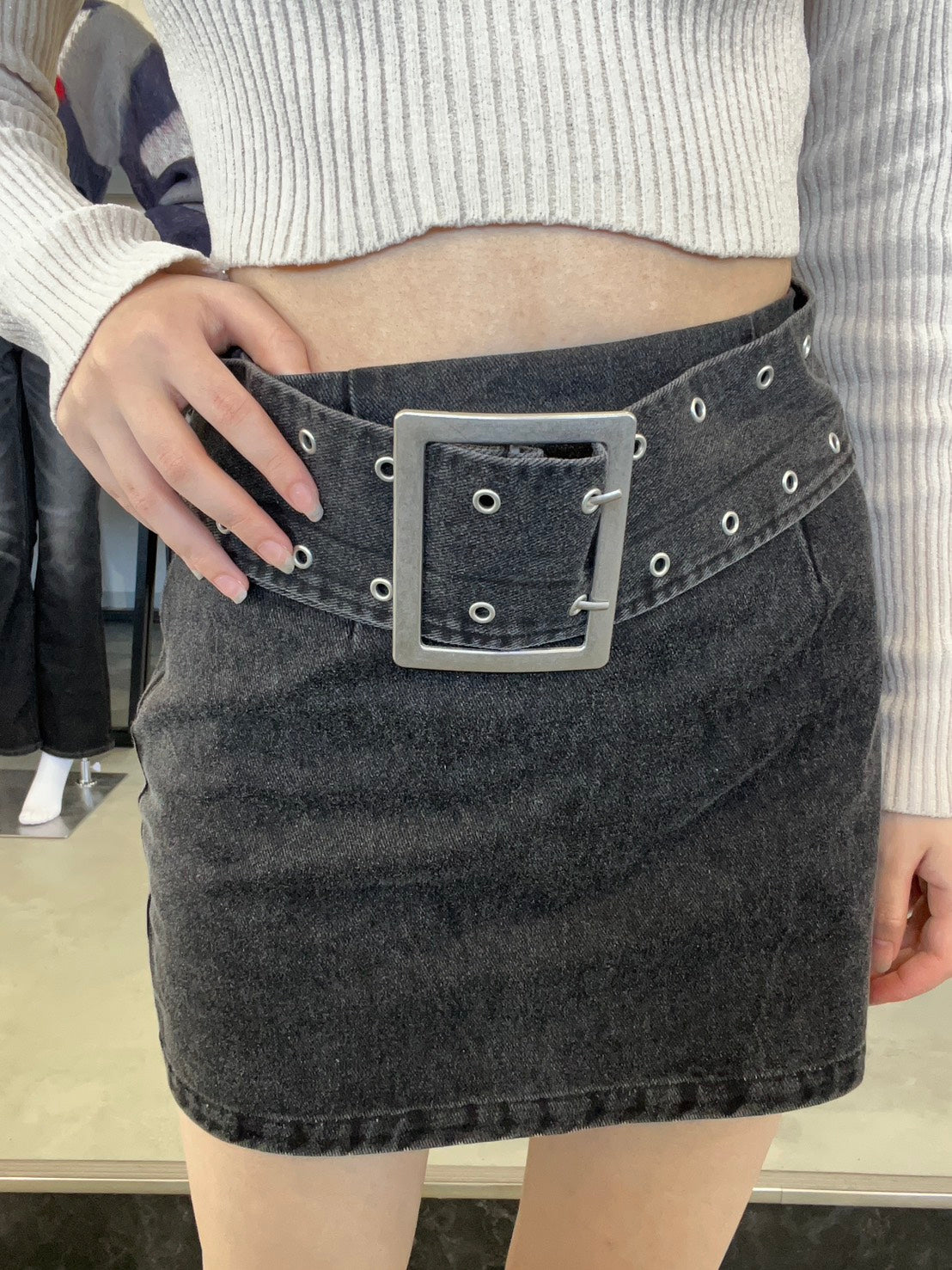 EVRIS タイトワイドベルトミニスカート