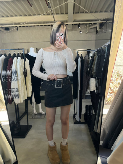 EVRIS タイトワイドベルトミニスカート