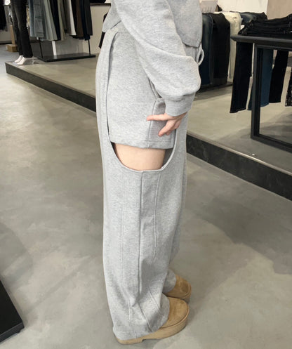 MURUA サイドカットストレートスウェットパンツ