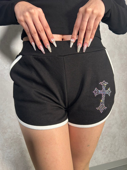 CROCHU GLITTE CROSS ショートトラックパンツ