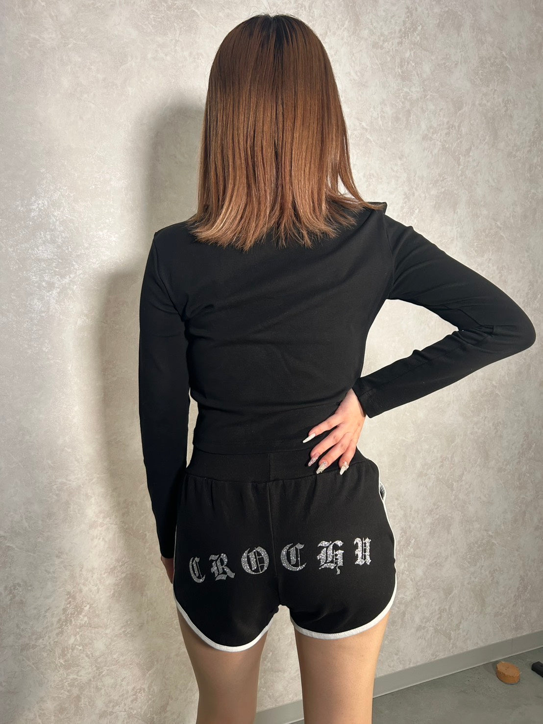 CROCHU GLITTE CROSS ショートトラックパンツ