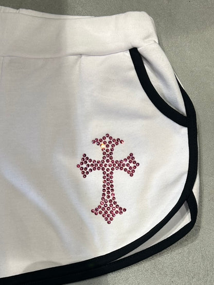 CROCHU GLITTE CROSS ショートトラックパンツ