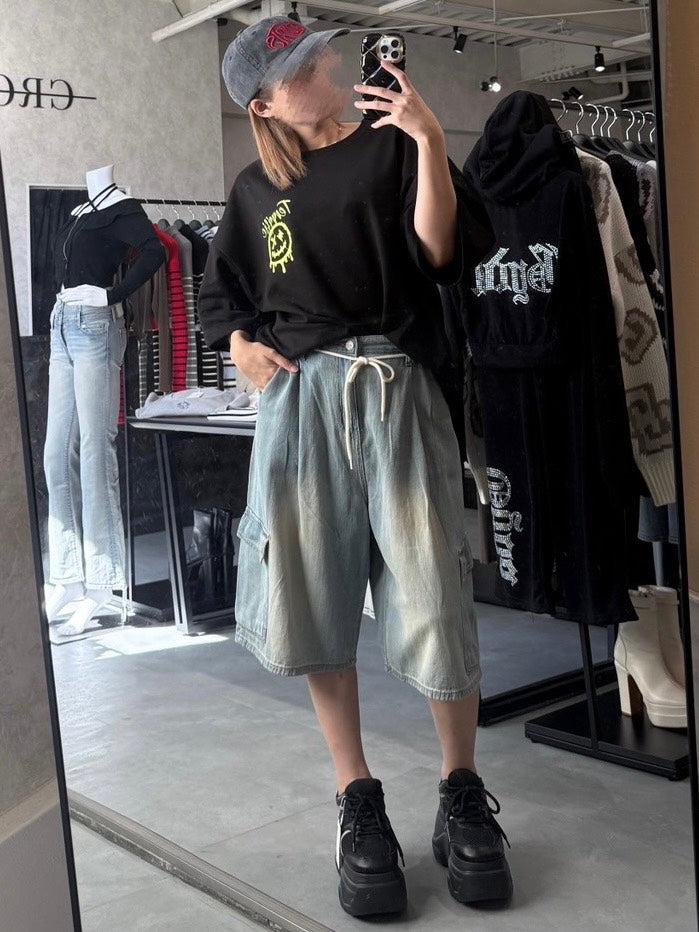 CROCHU ワイドカーゴデニムパンツ