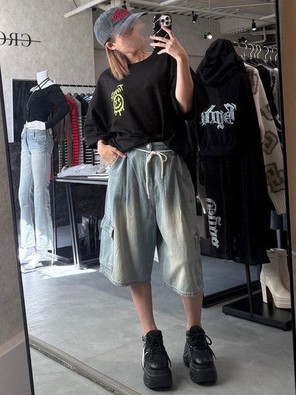 CROCHU ワイドカーゴデニムパンツ