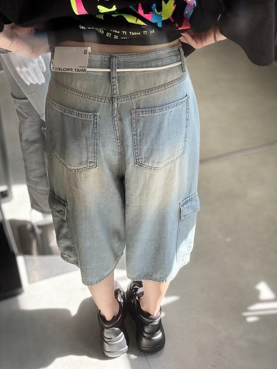 CROCHU ワイドカーゴデニムパンツ