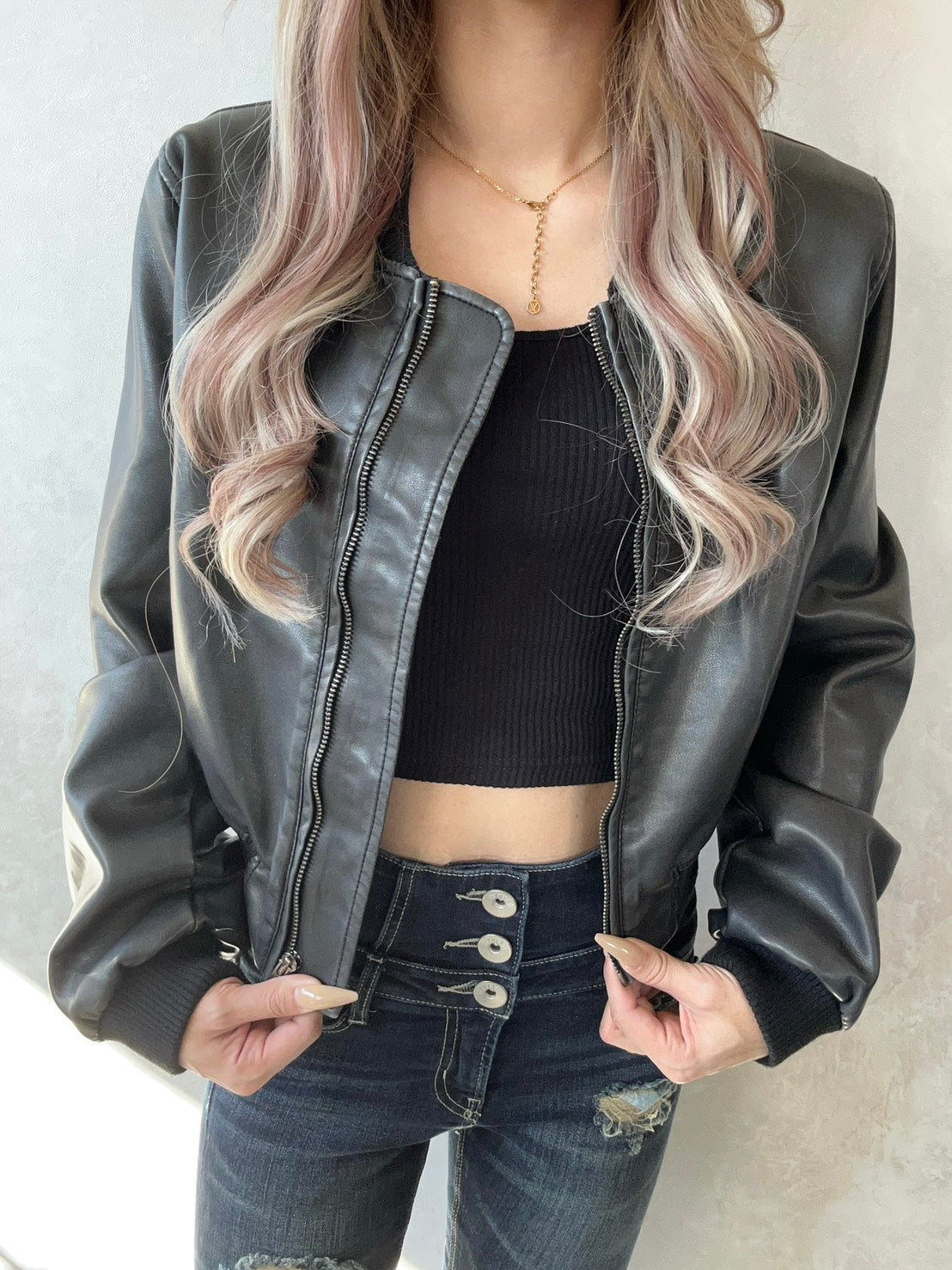 CROCHU ショートレザージャケット