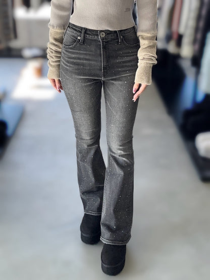 GYDA ハイウエストbijou フレアデニムパンツ