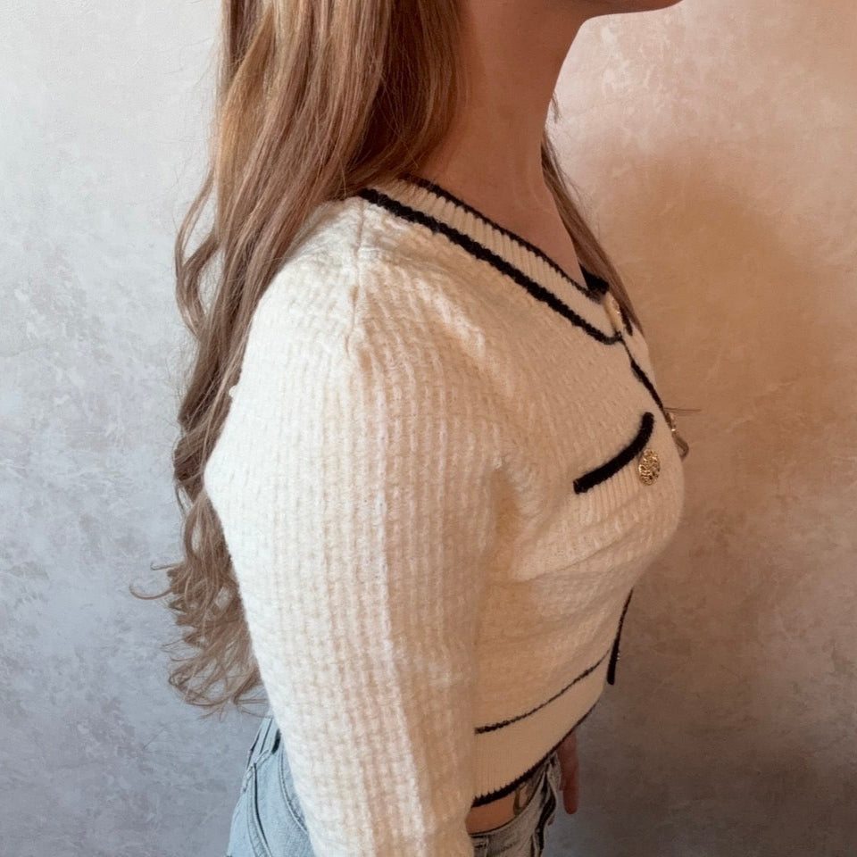 RESEXXY ツイードニットバイカラートップス